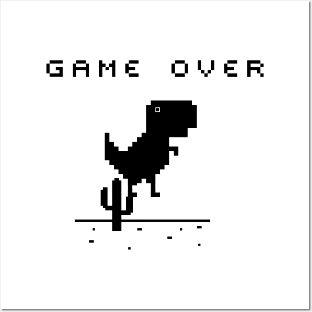 Chrome Dinosaur ( T-Rex Dino) Game Over Wall Art by kani